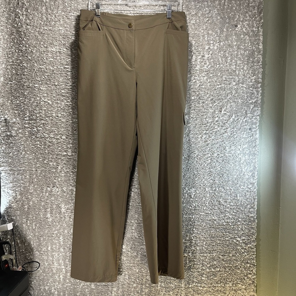 Weekends by Chico's Cargo Straight Leg Chino Pants Size 1, M Lightweight READ